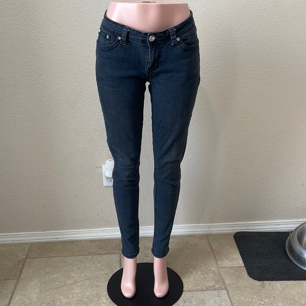 Black washed almost dark grey jeans with functional pockets